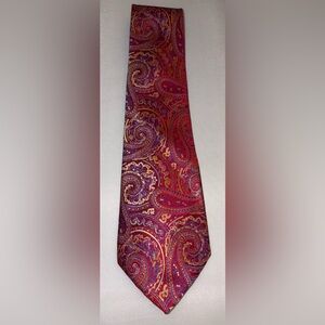KAILONG Handmade 100% Silk Tie Men's Red PaisleyNecktie NEW